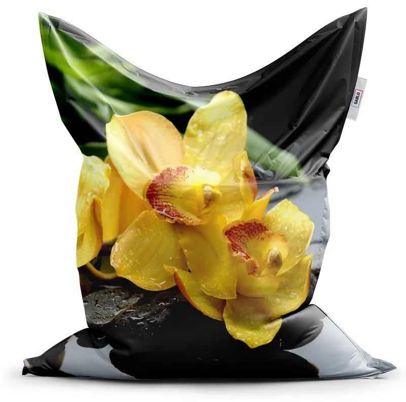 Sablio Sedací vak Žlté Orchidey - 150x100 cm