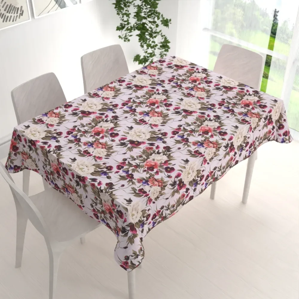 Biante Dekoračný obdĺžnikový obrus Leona LN-075 Farebné kvety na smotanovom 100x140 cm