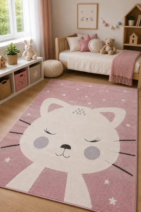 Koberec SKANDI KIDS A1096A ružový / krémový