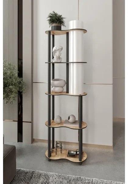 Stojacia lampa s poličkami NOTO 1xE27/40W/230V béžová/čierna