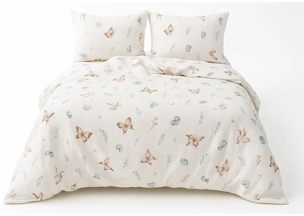 Matex Mušelínové obliečky Motýle, 140 x 200 cm, 70 x 90 cm