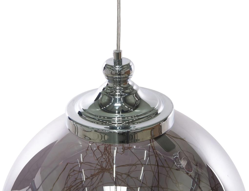 Sklenená závesná strieborná lampa veľká BENI  Beliani