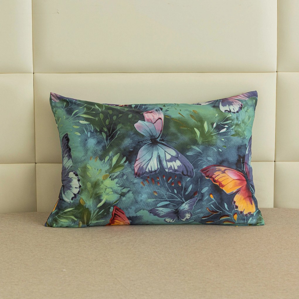 Plachta z mikrovlákna 140x240 cm a povlak na vankúš 50x70 cm COLORFUL BUTTERFLY, farebná