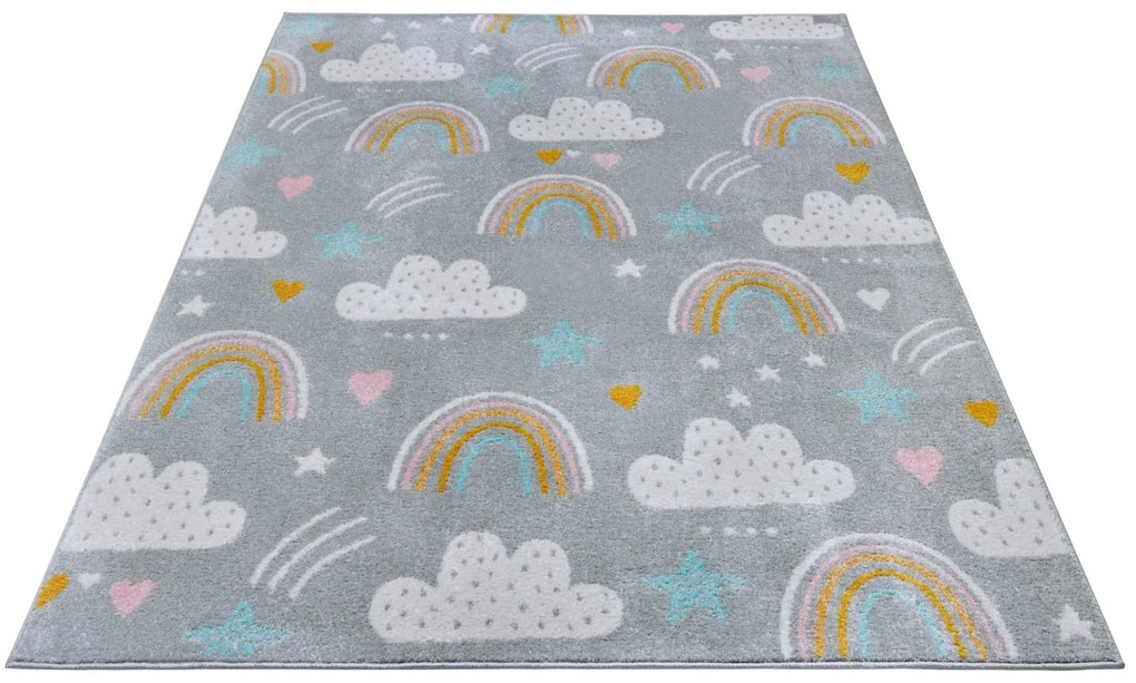 Hanse Home Collection koberce Detský koberček Adventures 105955 Grey Multicolor - 120x170 cm