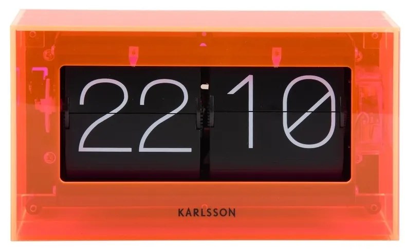 Karlsson 5976OR dizajnové nástenné/pracovné hodinyoranžové, 21 cm