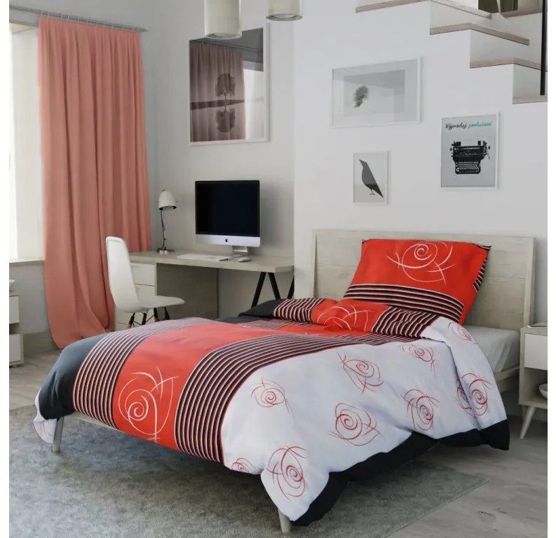 Bavlnené obliečky Pavučina červené Rozmer obliečky: 70 x 90 cm | 140 x 220 cm