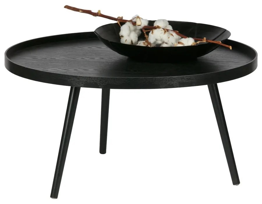 Čierny konferenčný stolík WOOOD Mesa, Ø 78 cm