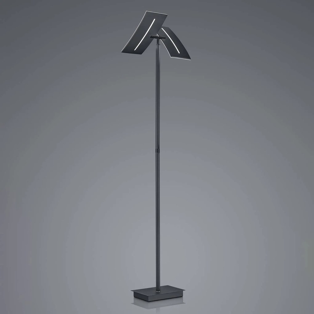 Stojaca LED lampa Dual zo železa, čierna 182cm CCT