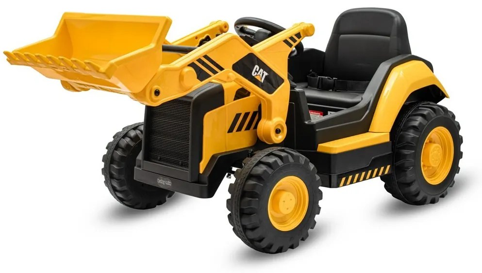 Detský elektrický traktor Baby Mix CAT žltý