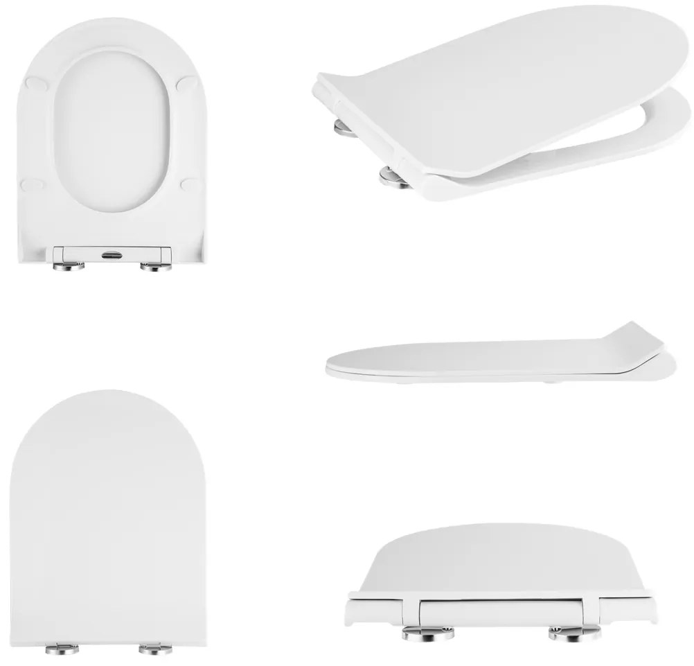 Gamma Verde D8, WC sedadlo 470x365 mm, polypropylén, SoftClose, EasyClean, biela lesklá, GMA-D8