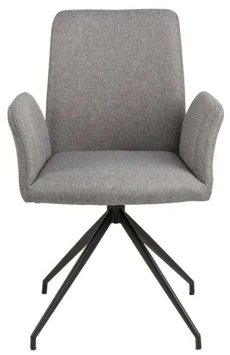 Sivé čalúnené jedálenské kreslo s podrúčkami Naya – Actona