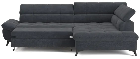 Rozkladacia rohová sedacia súprava do L MARANO pravá čierna