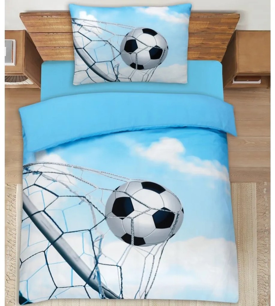 3D obliečky Polycotton Futbalová lopta 200x140cm+90x70cm TiaHome