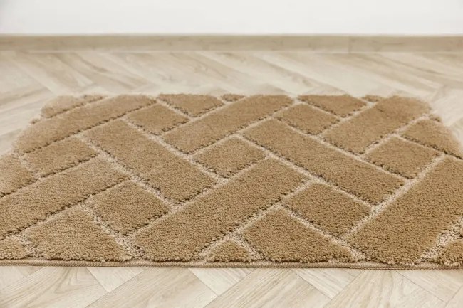 Kúpeľňový koberček Lotus béžový, tehla