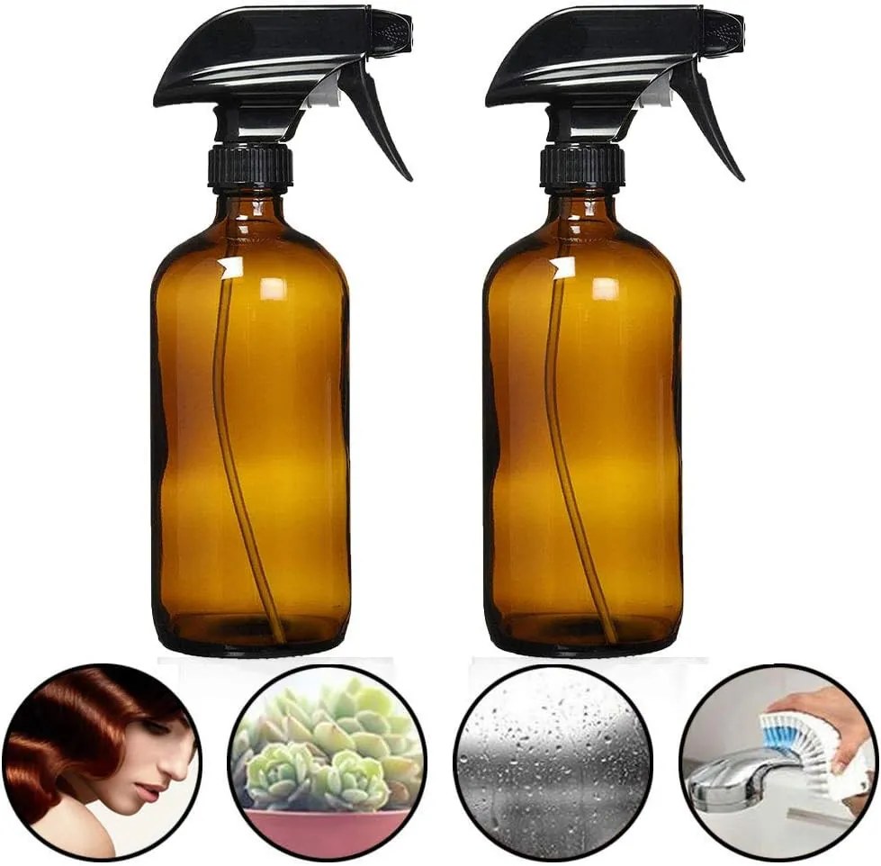 Rozprašovač na vodu/čistiace prostriedky, DISTRI, 450 ml - hnedé sklo