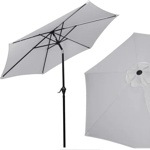 SPRINGOS Skladací záhradný slnečník 260 cm – sivý GU0022