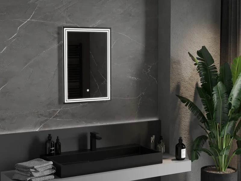 Mexen Taco, LED kúpeľňové zrkadlo s podsvietením 50x70 cm, 6000K, ochrana proti zahmlievaniu, 9805-050-070-611-00