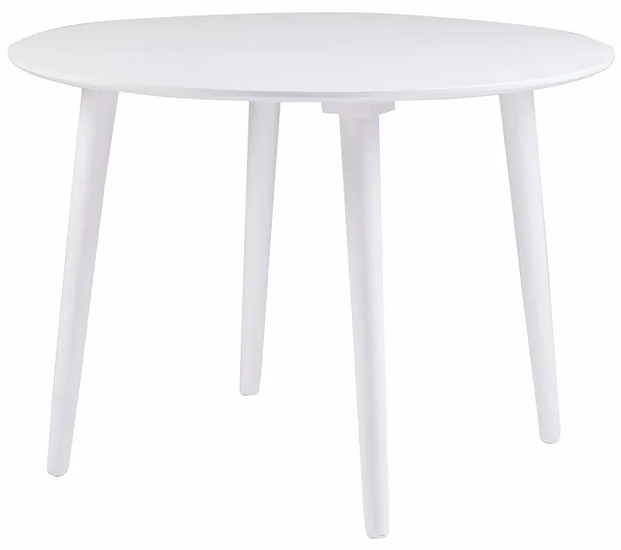 Biely jedálenský stôl z dreva kaučukovníka Rowico Lotte, ⌀ 106 cm