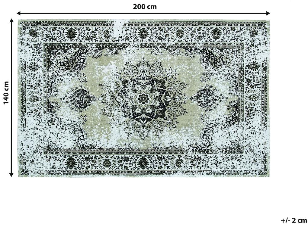 Bavlnený koberec 140 x 200 cm béžová/sivá ALMUS Beliani