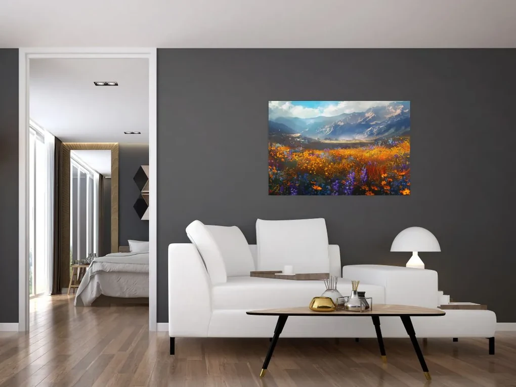 Obraz - Maľovaná horská krajina II. (90x60 cm)