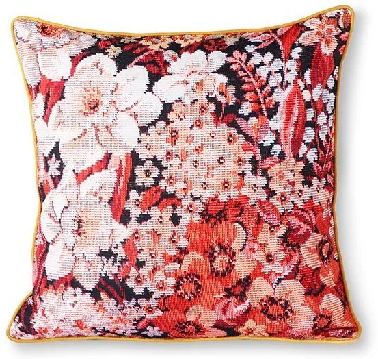 Kvetinový koralové okrový vankúš Floral - 50 * 50cm