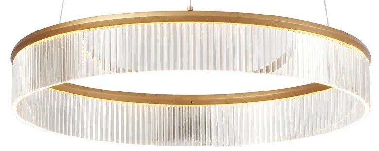 Moderné závesné svietidlo mosadzné 59cm vrátane LED s 3-stupňovým stmievaním - Anello Chandelier