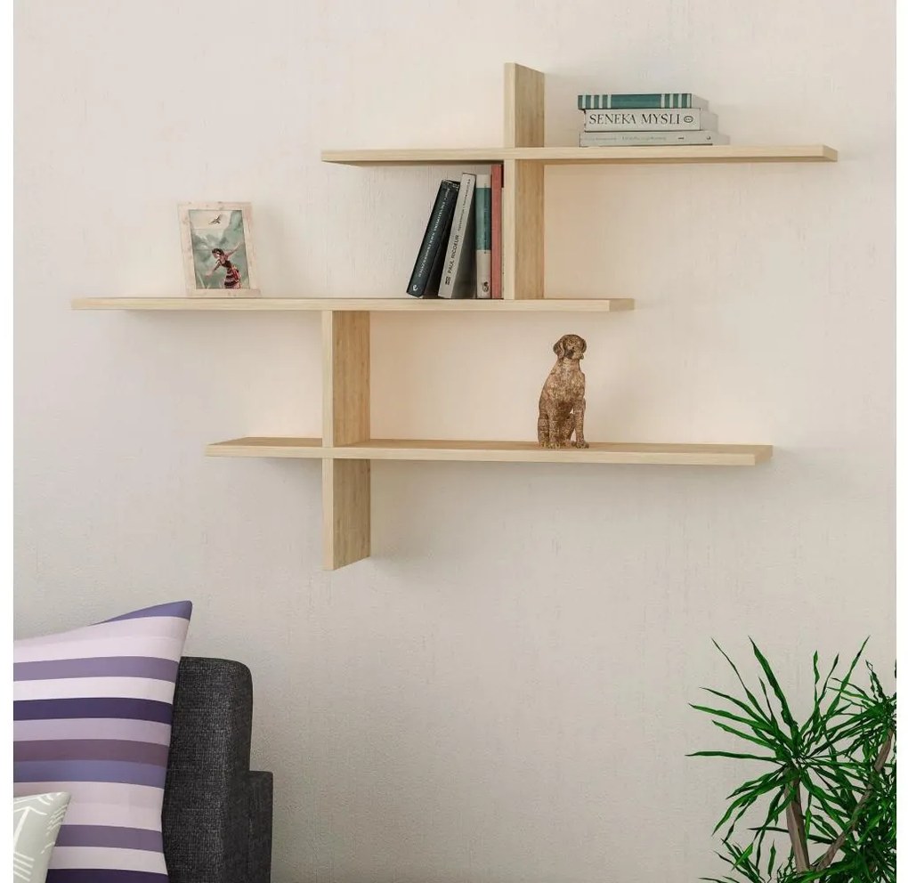 Nástenná polica LEO 80,5x123 cm dub