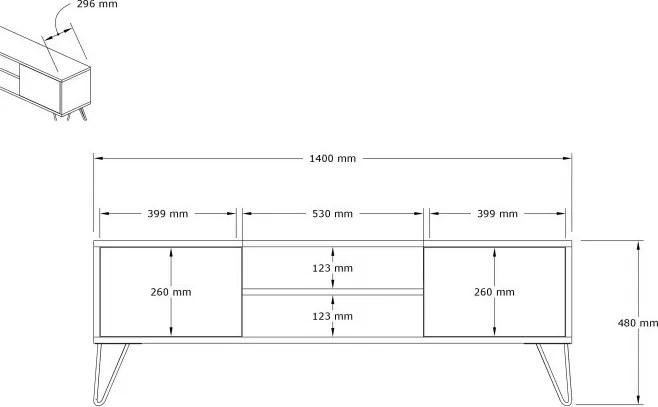 Stojan na televízor Hare White a Anthracite