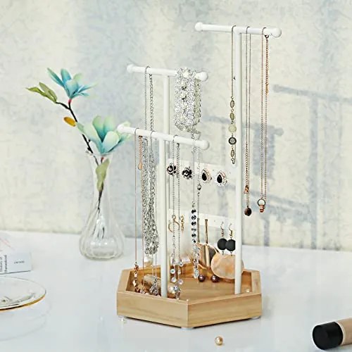 Stojan na šperky, 36x20,5x18cm, bielo-prírodný