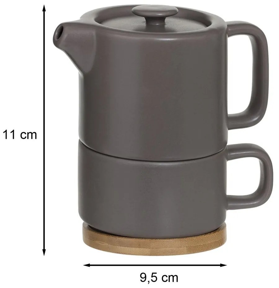 Čajový/kávový set so sitkom Natural Taupe