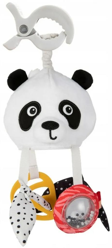 Závesná plyšová hračka s hrkálkou a klipom Canpol Babies, Panda
