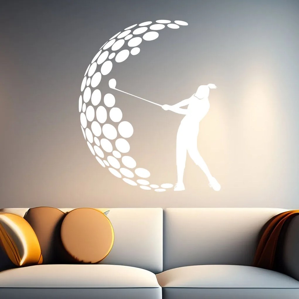 Veselá Stena Samolepka Golf Farba: oranžová, Veľkosť: 100 x 82 cm