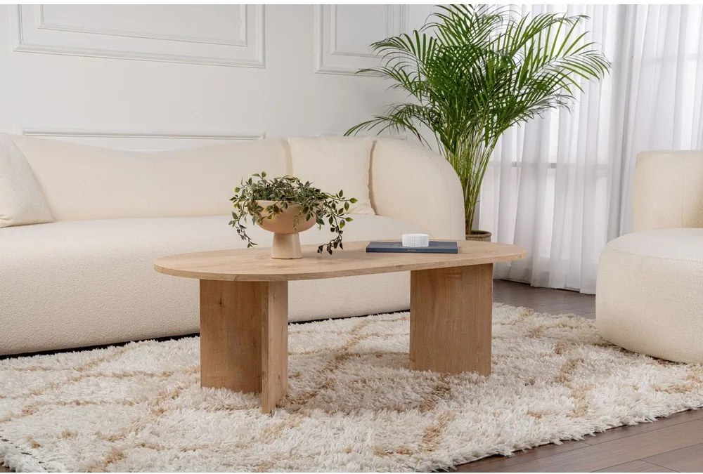 Konferenčný stolík v dekore duba v prírodnej farbe 60x119 cm Sable – Kalune Design