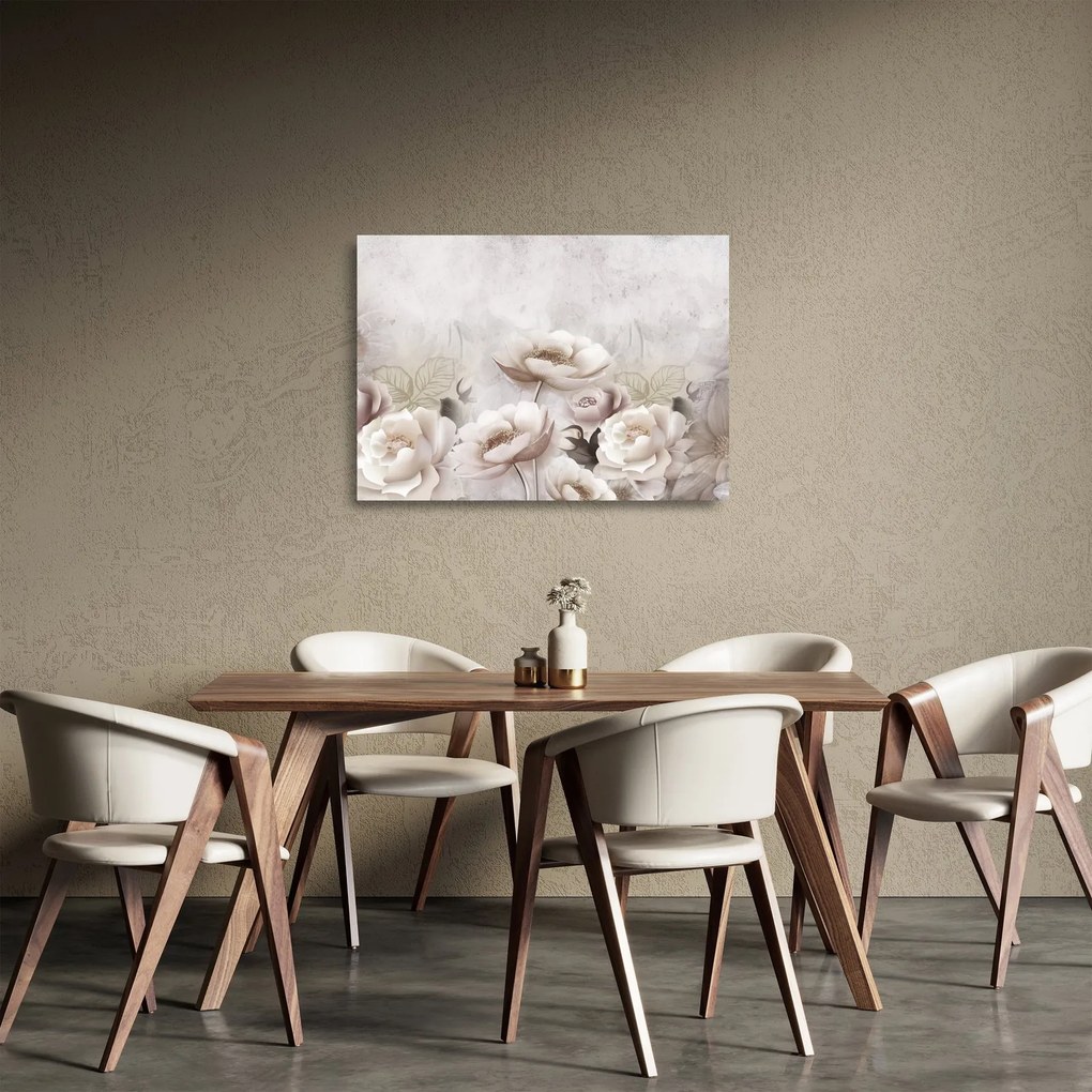 Sklenený obraz - Ružové kríky (70x50 cm)