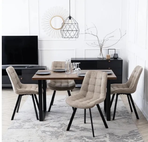 Vintino kreslo BERA Látka - bežová farba, nohy čierne - vintino.sk
