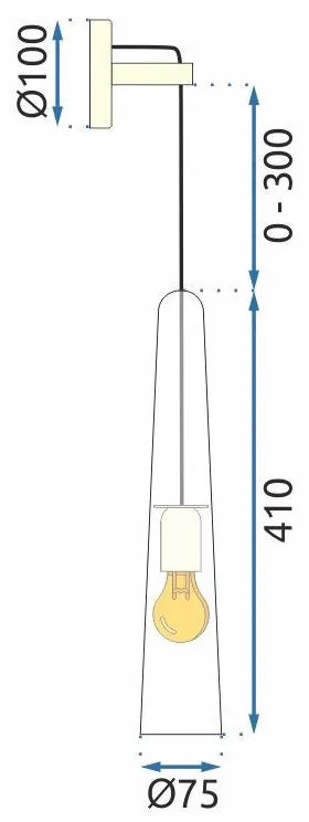 Toolight - Nástenné svietidlo E27 60W APP896-1W, zlatá, OSW-06890
