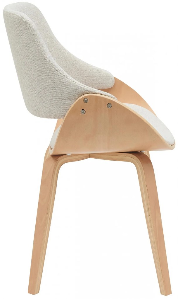 Jedálenská stolička Vangale - látka - Natura / Krémová