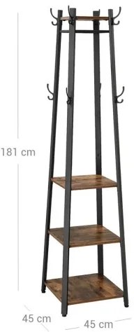 Stojanový vešiak LINEA čierny/hnedý