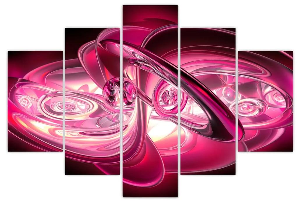 Obraz ružových fraktálov (150x105 cm)