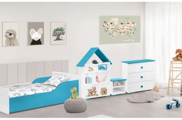 Komoda PABIS 87x83 cm biela/modrá