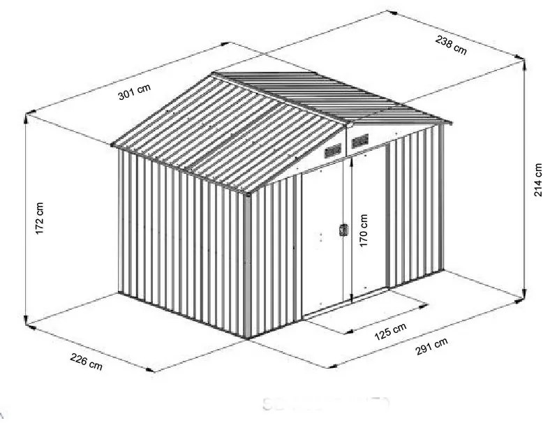 Záhradný domček na náradie Avenberg 3.0 x 2.4 m ZELENÁ SD-X0810-H170