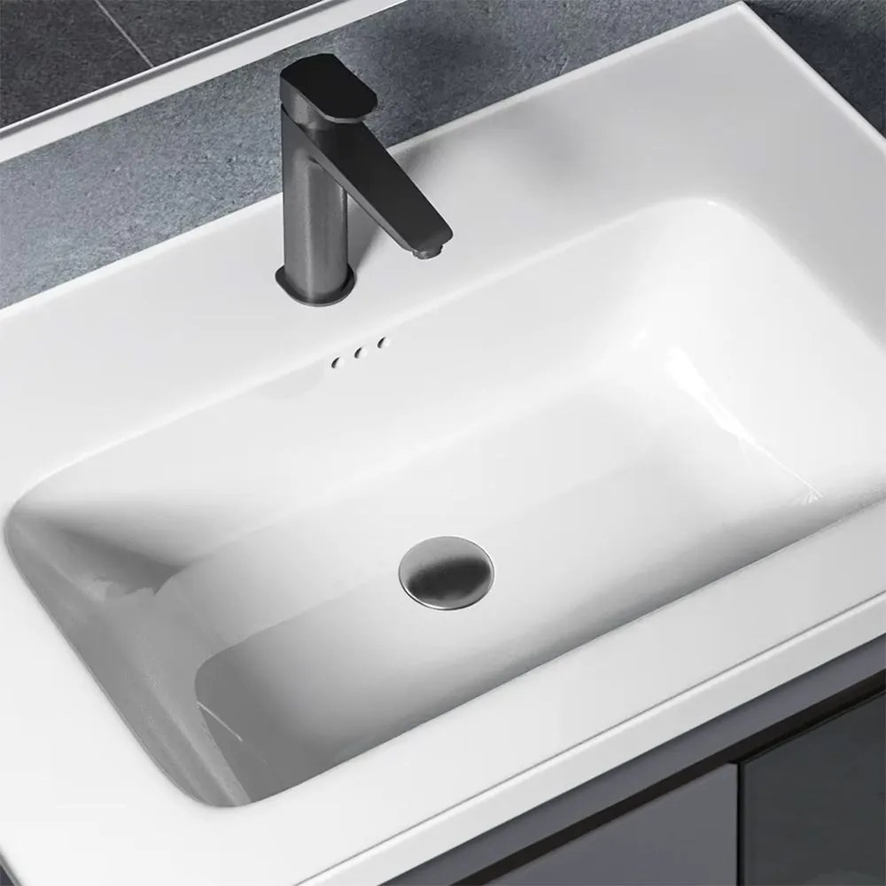 Rea Paris, súprava kúpeľňového nábytku s umývadlom 60cm, šedá matná, REA-M0002