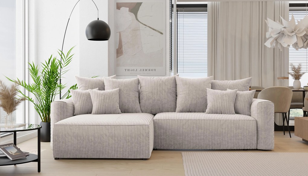 Rohová sedačka Baria (L) (svetlohnedá). Akcia -20%. Vlastná spoľahlivá doprava až k Vám domov. 1133081