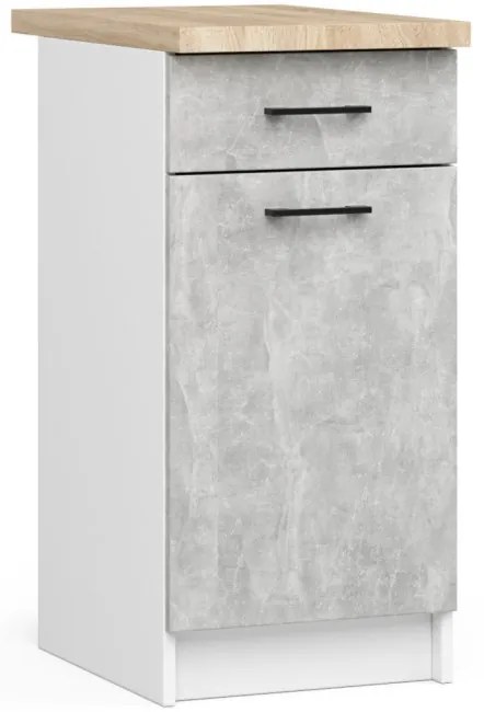 Kuchynská linka OLIVIA V720 2.4 m s vitrínou betón