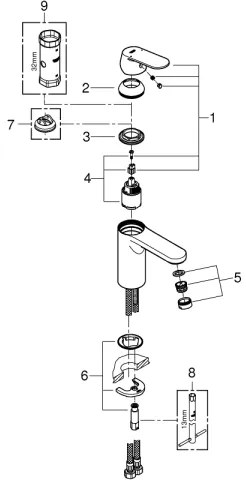 GROHE 23327000 - Umývadlová batéria EUROSMART COSMOPOLITAN DN 15, veľ. M, chróm