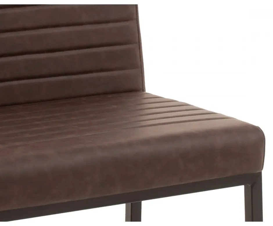 furniture-nabytek.cz - Čalúnená stolička Wingston z umelej kože, hnedá – 69×61×94 cm