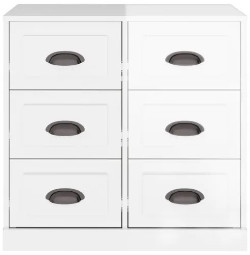 vidaXL Komoda lesklá biela 70x35,5x67,5 cm spracované drevo-