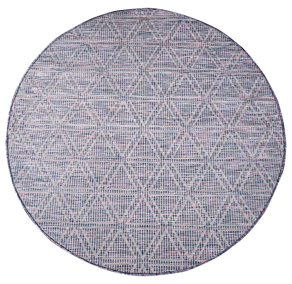 Dekorstudio Šnúrkový okrúhly koberec PALM 3073 - ružovomodrý Priemer koberca: 120cm