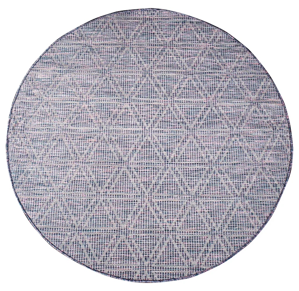 Dekorstudio Šnúrkový okrúhly koberec PALM 3073 - ružovomodrý Priemer koberca: 120cm