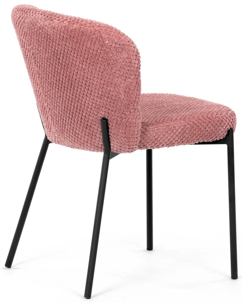 Súprava jedálenských stoličiek Bouclé CT-W1077PINK2, 4 ks